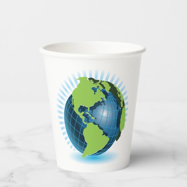 Green Globe Paper Cups (Front)