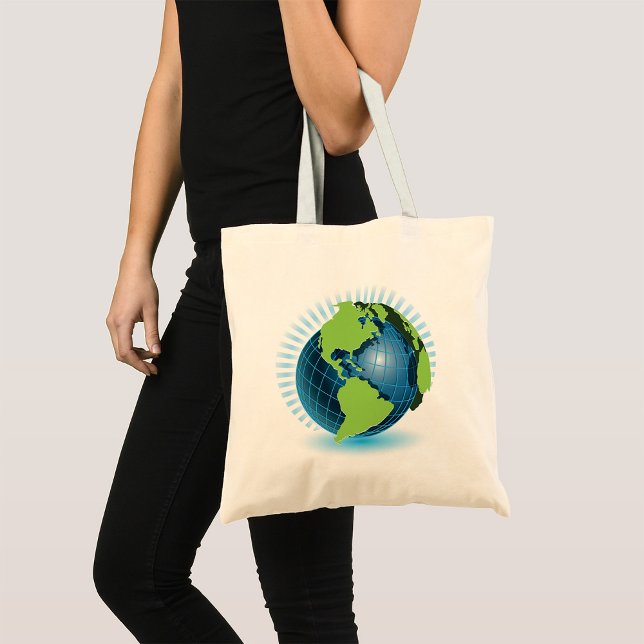 Green Globe Tote Bag (Creator Uploaded)