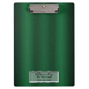 Green Gloss Shine Elegant Glam Personalised Clipboard