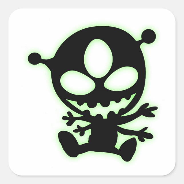 Green Glow Alien Sticker (Front)