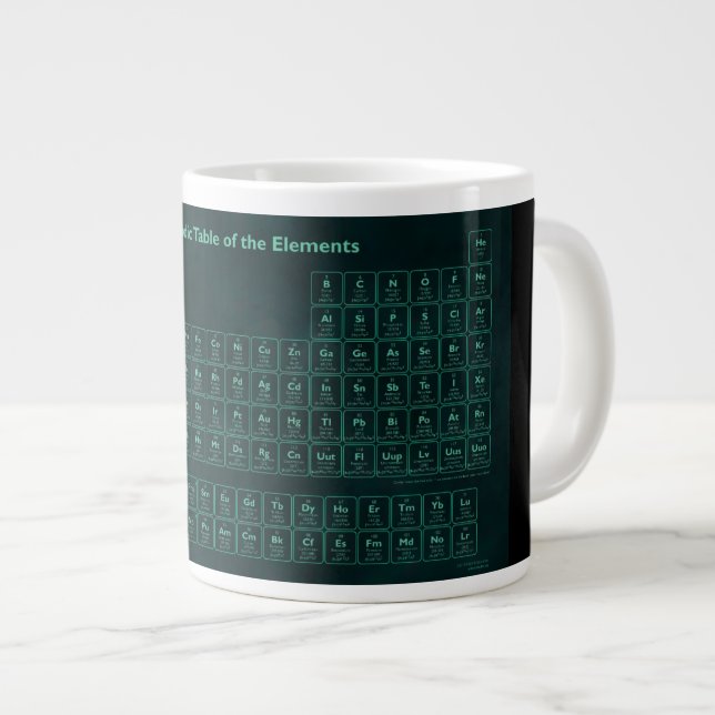 Green Glow Effect Periodic Table Mug (Front Right)