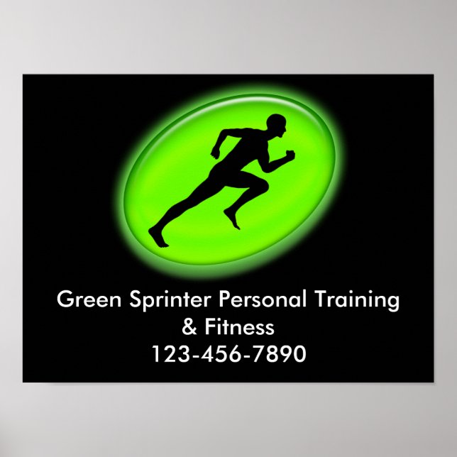 Green Glow Fitness Logo Poster (Front)
