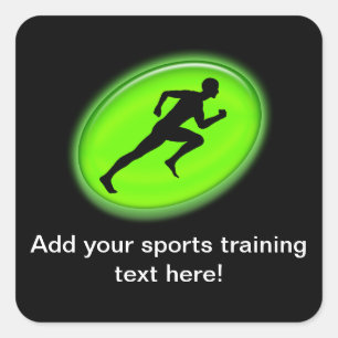 Green Glow Fitness Logo Square Sticker