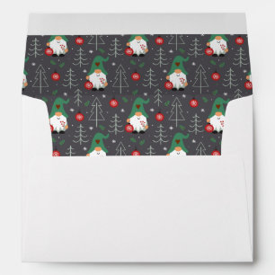 Green Gnome Christmas Tree Ornaments Pattern Envelope