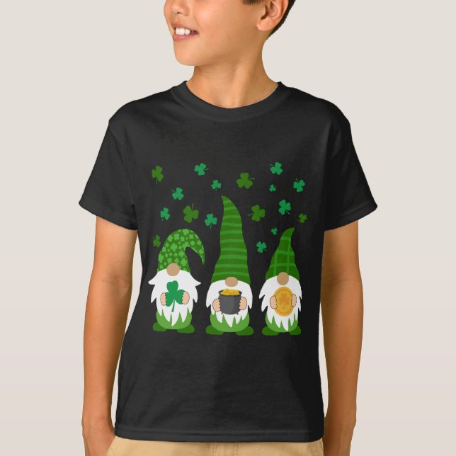 Green Gnome St. Patrick's Day Irish Gnome Lucky Sh T-Shirt (Front)