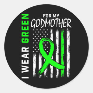 Green Godmother Kidney Disease Cerebral Palsy Awar Classic Round Sticker