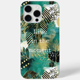 Green Gold Abstract iPhone 15 Pro Max Case