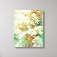 Green & Gold Abstract Floral Canvas Wall Art