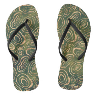 Green gold abstract  jandals