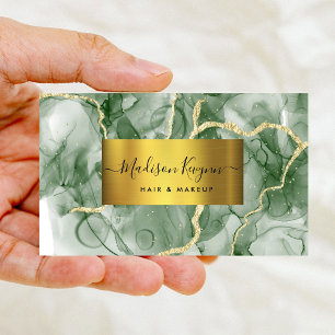 Green Gold Agate Business Card