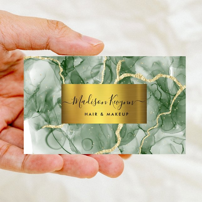 Green Gold Agate Business Card (Creator Uploaded)