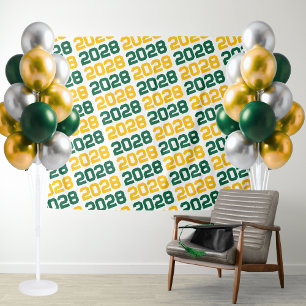Green & Gold ANY Class Year Graduation Backdrop Tapestry