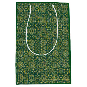 Green & Gold Arabesque Gift Bag