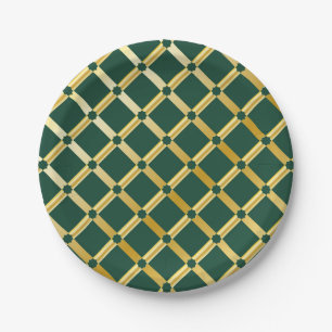 Green & Gold Arabic-inspired Paper Plates