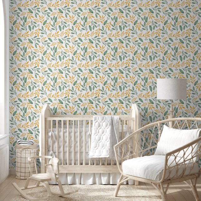 Green Gold Autumn Leaves Wallpaper (Kids)