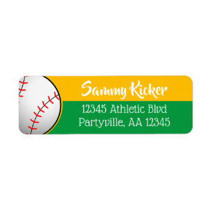 Green & Gold Baseball Address