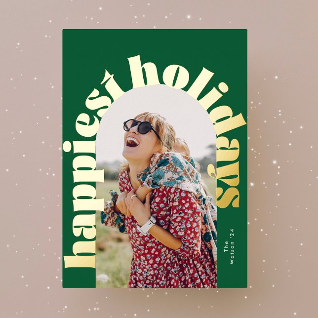 green & gold bold typography oval photo christmas (Creator Uploaded)