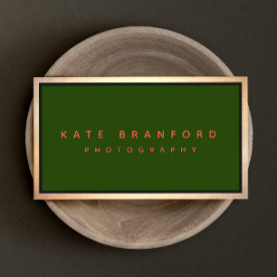 Green Gold Border Modern  Professional  Business Card