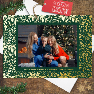 Green & GOLD Botanical Christmas Frame Photo