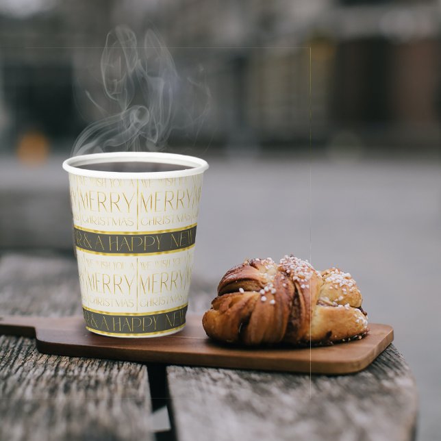 Green Gold Christmas Pattern#35 ID1009 Paper Cups (Creator Uploaded)