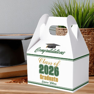 Green Gold Class of 2026 Graduation Party Favour Box