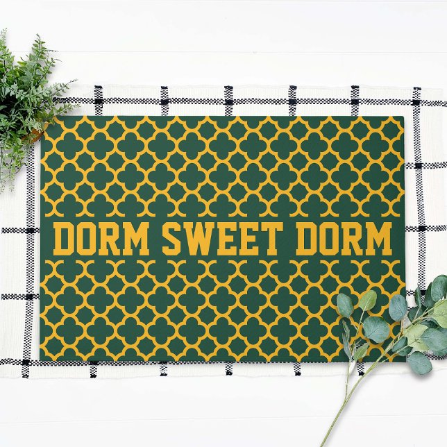 Green Gold College Cool Fun Dorm School Home Doormat (Creator Uploaded)