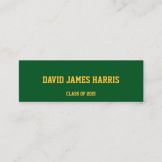 Green gold collegiate graduation insert name card
