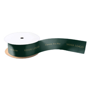 Green Gold Company Logo Custom Business Packaging Satin Ribbon