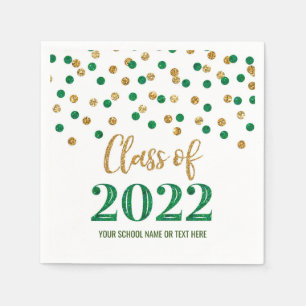 Green Gold Confetti Class of 2022 Napkin