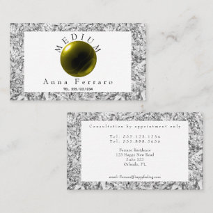 Green Gold Crystal Ball & Diamond Fortune Telling Business Card