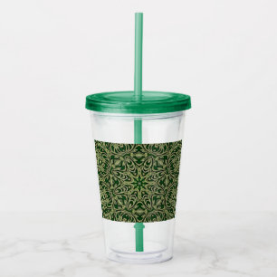 Green Gold Decorative Holiday Acrylic Tumbler