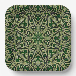 Green Gold Decorative Paper Plate