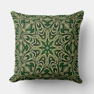 Green Gold Decorative Throw Pillow