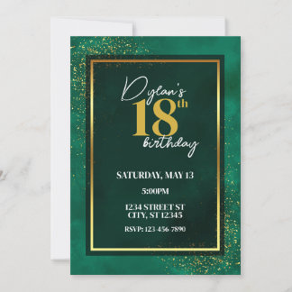GREEN & GOLD DESIGN INVITATION