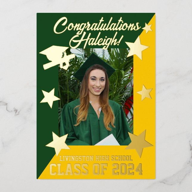 Green & Gold, Diagonal Graduation Gold (Front)