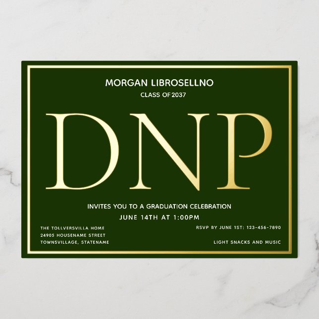 Green Gold DNP Graduation (Front)