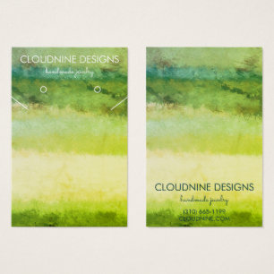 Green Gold Earring Necklace Jewellery Display Card