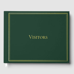 Green Gold Elegant Visitor Guest Book Sign In Book