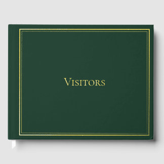 Green Gold Elegant Visitor Guest Book Sign In Book
