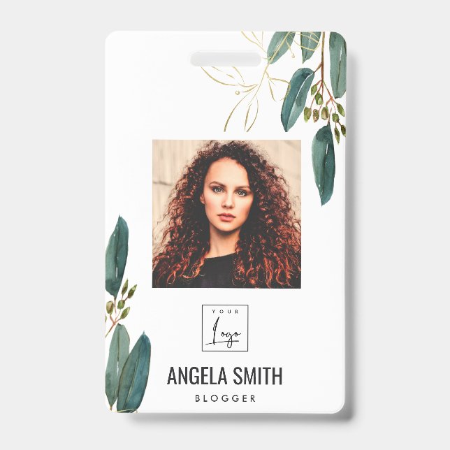 GREEN GOLD EUCALYPTUS EMPLOYEE PHOTO BARCODE ID BADGE (Front)