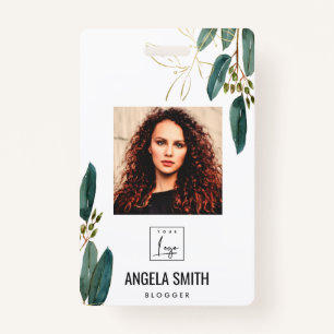 GREEN GOLD EUCALYPTUS EMPLOYEE PHOTO BARCODE ID BADGE