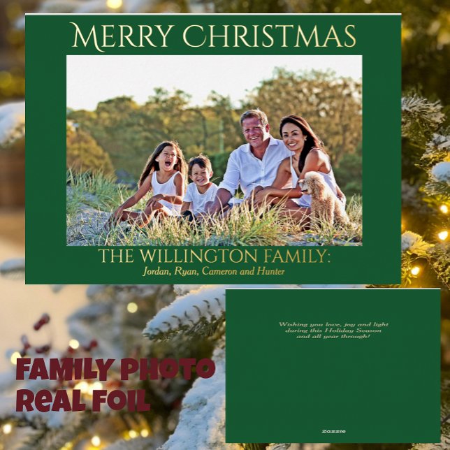 Green Gold Family Photo Merry Christmas  (Creator Uploaded)