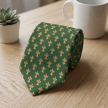 Green Gold Fleur de Lis Royal Heraldic Pattern