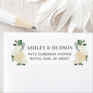 Green Gold Floral Greenery Wedding Address