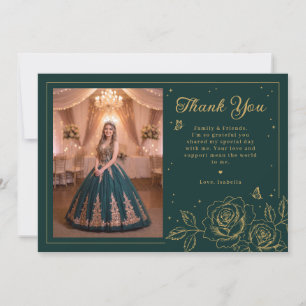 Green & Gold Floral Quinceañera