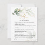 Green & gold foliage Advice for bride-to-be<br><div class="desc">Advice for Bride-to-be Card features watercolor illustration of green and gold foliage with golden effect confetti.</div>