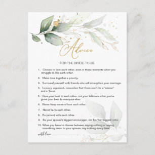 Green & gold foliage Advice for bride-to-be Postcard