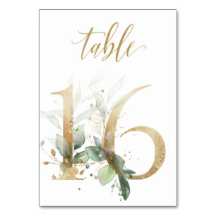 Green & gold foliage, Table 16, Table Number