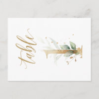 Green & gold foliage, Table 1, Table Number
