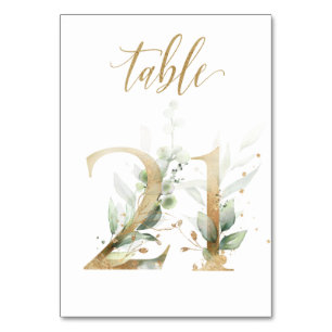 Green & gold foliage, Table 21, Table Number